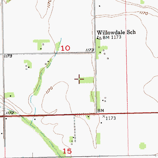 Topographic Map of Unorganized Territory of Southeast Yankton, SD