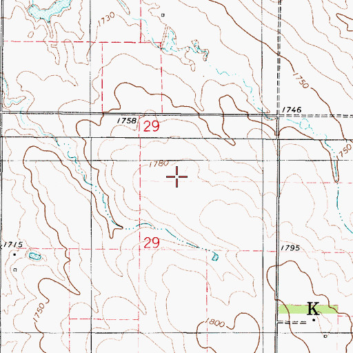Topographic Map of Unorganized Territory of Central Lyman, SD