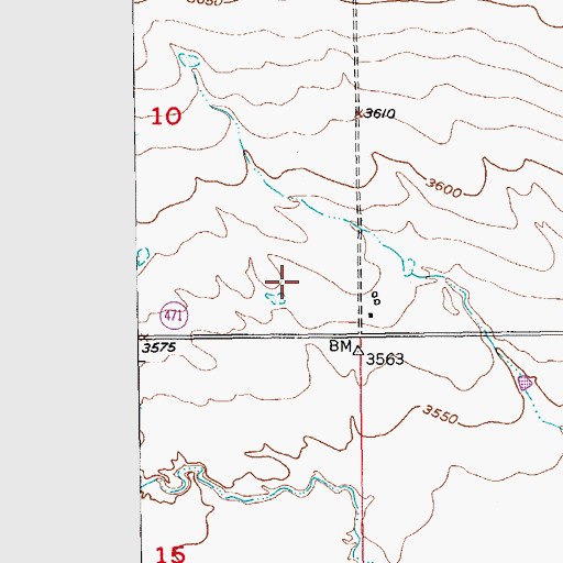 Topographic Map of Unorganized Territory of Southwest Fall River, SD