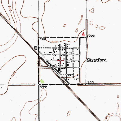 Topographic Map of Town of Stratford, SD