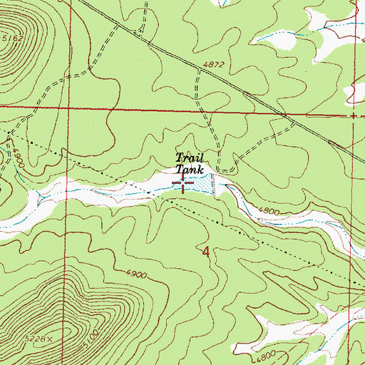 Topographic Map of Trail Tank, AZ