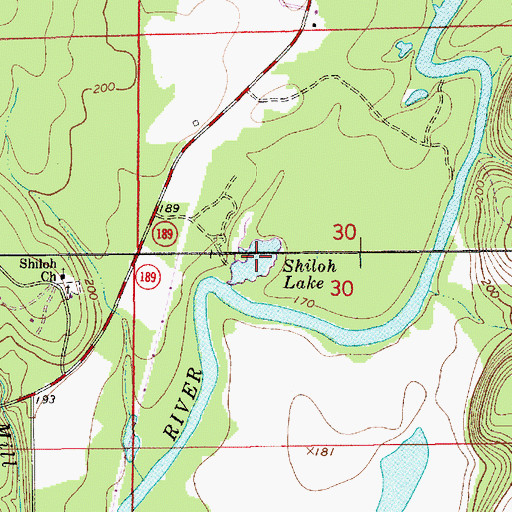 Topographic Map of Shiloh Lake, AL