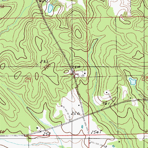 Topographic Map of Shiloh School, AL