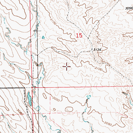 Topographic Map of Unorganized Territory of West Butte, SD