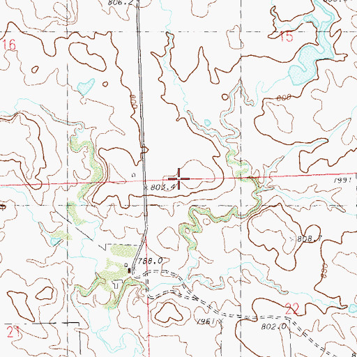 Topographic Map of Unorganized Territory of West Central Perkins (historical), SD