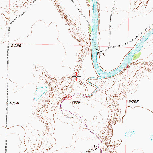 Topographic Map of Unorganized Territory of West Corson, SD