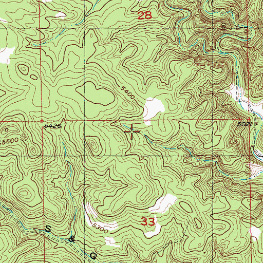 Topographic Map of Unorganized Territory of West Custer, SD
