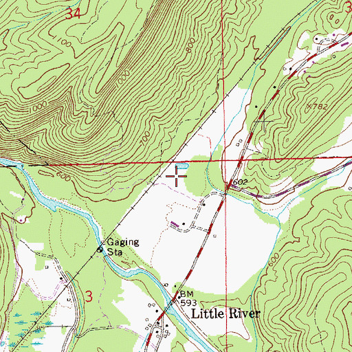 Topographic Map of Shinbone Valley, AL