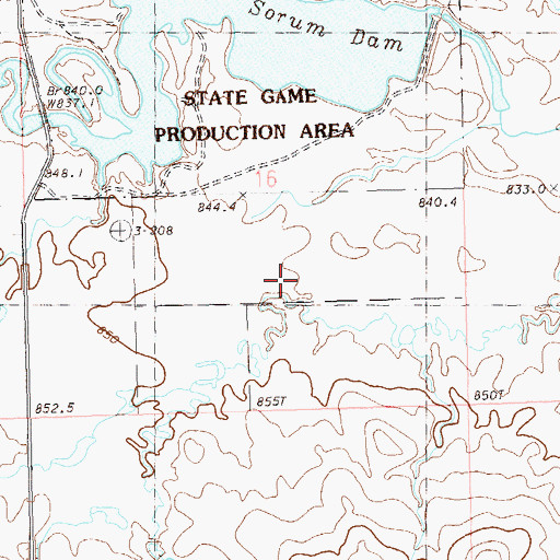 Topographic Map of Unorganized Territory of West Perkins (historical), SD