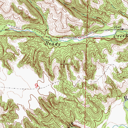 Topographic Map of Unorganized Territory of West Todd, SD