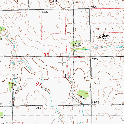 Topographic Map of Unorganized Territory of West Yankton, SD