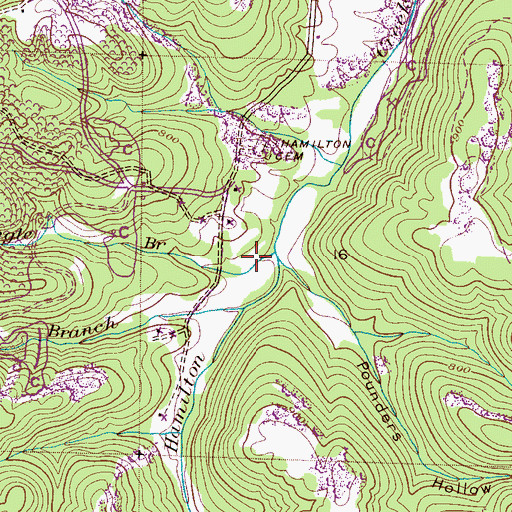 Topographic Map of Shingle Branch, AL