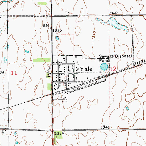 Topographic Map of Town of Yale, SD