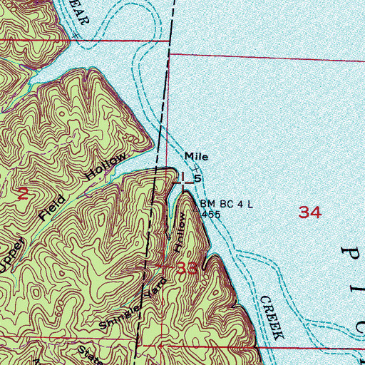 Topographic Map of Shingle Yard Hollow, AL