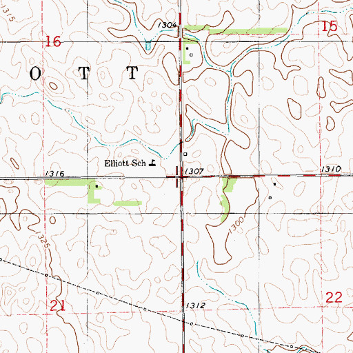 Topographic Map of Township of Elliott, SD