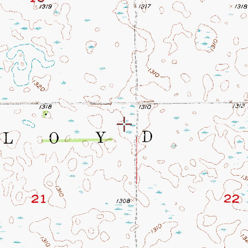 Topographic Map of Township of Floyd, SD