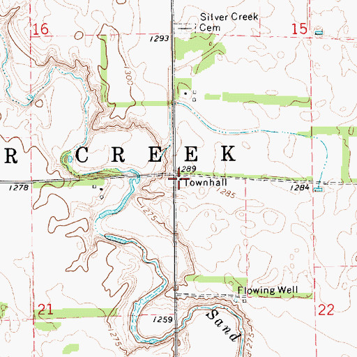 Topographic Map of Township of Silver Creek, SD