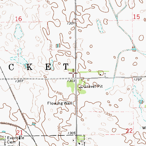 Topographic Map of Township of Woonsocket, SD