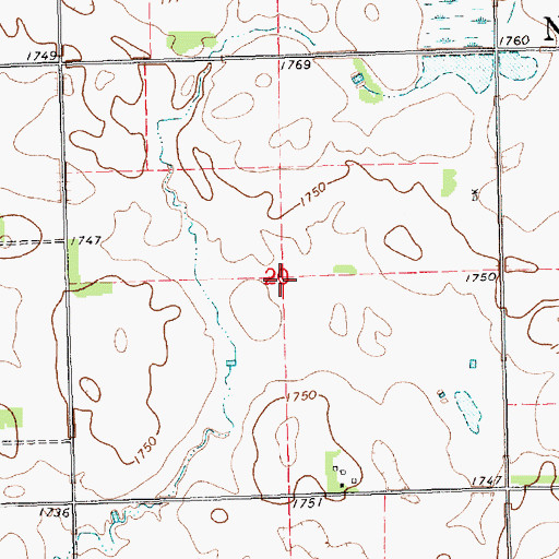 Topographic Map of Township of Hyland, SD