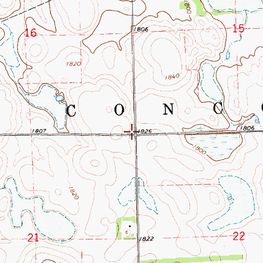 Topographic Map of Township of Concord, SD