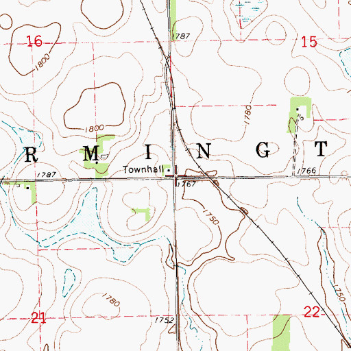 Topographic Map of Township of Farmington, SD