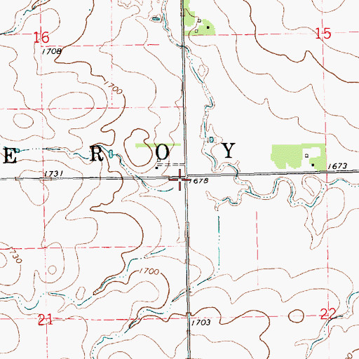 Topographic Map of Township of Le Roy, SD