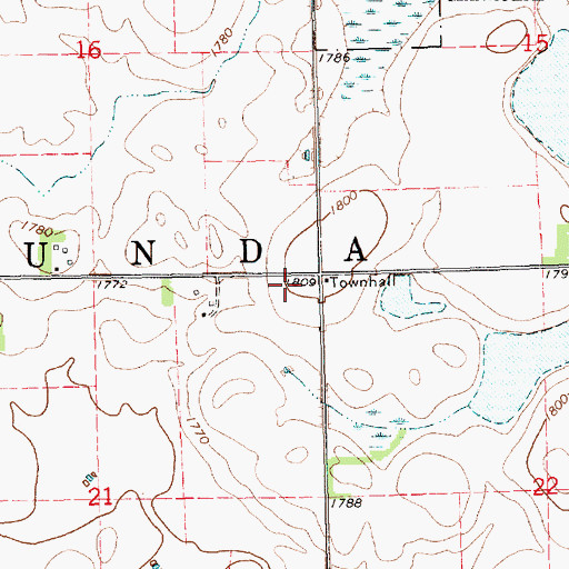 Topographic Map of Township of Nunda, SD