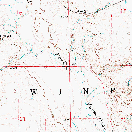 Topographic Map of Township of Winfred, SD