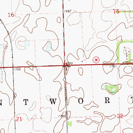 Topographic Map of Township of Wentworth, SD