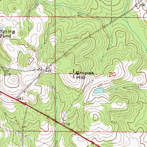 Topographic Map of Shipes Hill, AL