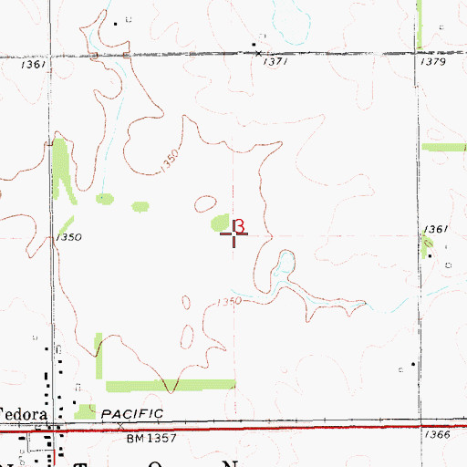 Topographic Map of Township of Miner (historical), SD
