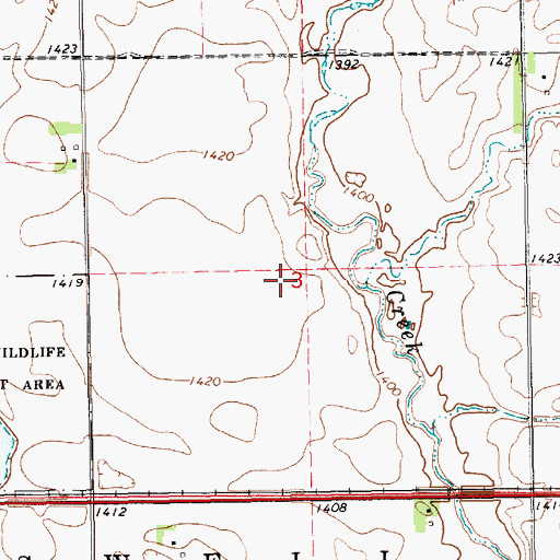 Topographic Map of Township of Woodworth, SD