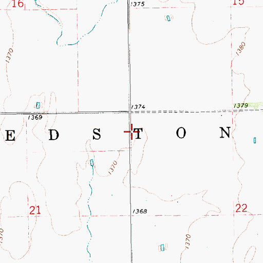 Topographic Map of Township of Redstone, SD