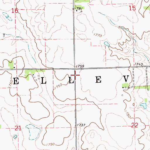 Topographic Map of Township of Belleview, SD