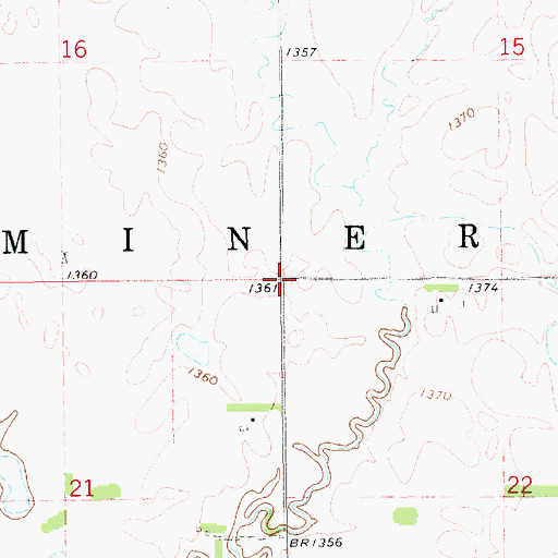 Topographic Map of Township of Miner, SD