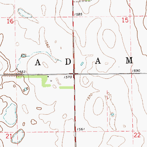 Topographic Map of Township of Adams, SD
