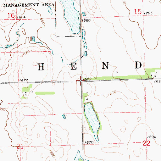 Topographic Map of Township of Henden, SD