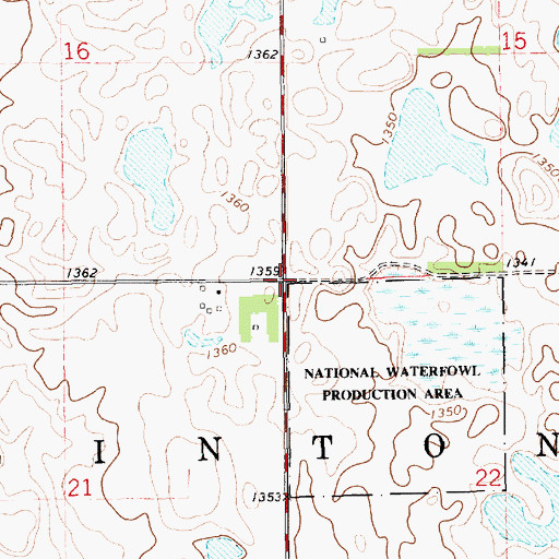 Topographic Map of Township of Clinton, SD