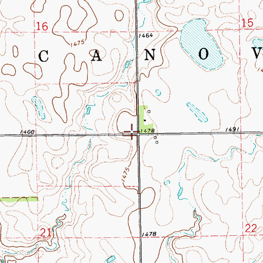 Topographic Map of Township of Canova, SD