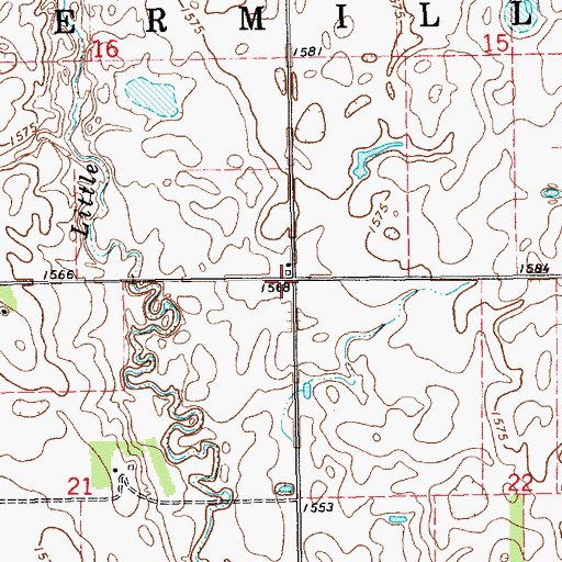 Topographic Map of Township of Vermillion, SD