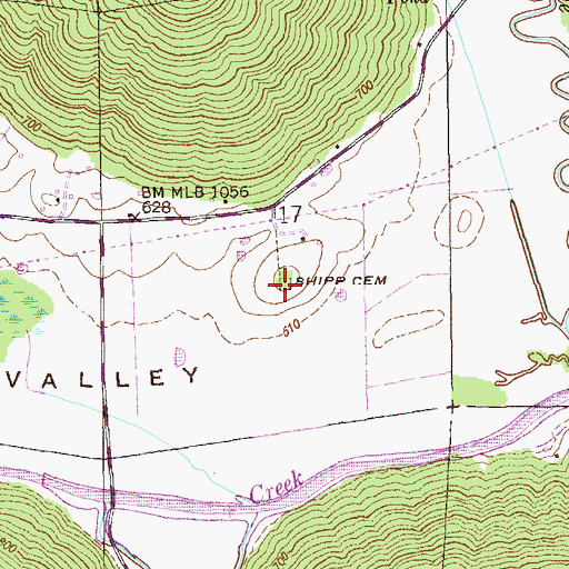 Topographic Map of Shipp Cemetery, AL