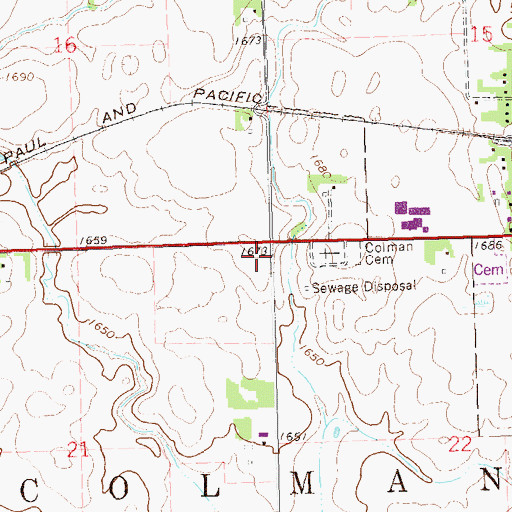 Topographic Map of Township of Colman, SD