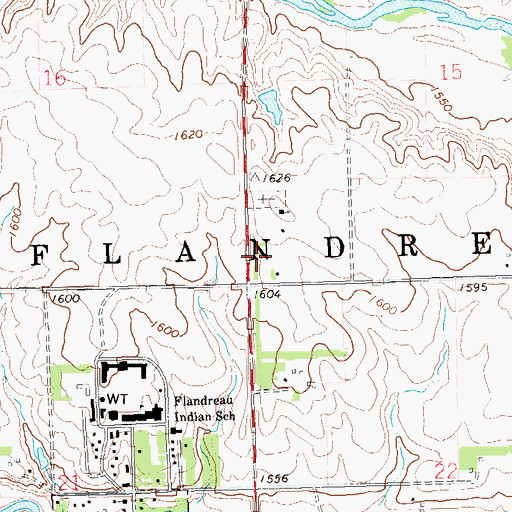 Topographic Map of Township of Flandreau, SD