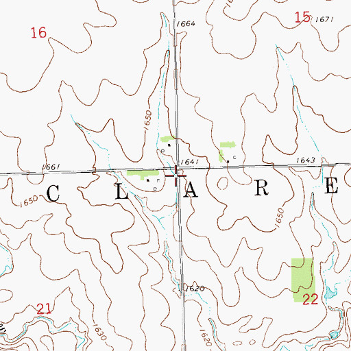 Topographic Map of Township of Clare, SD