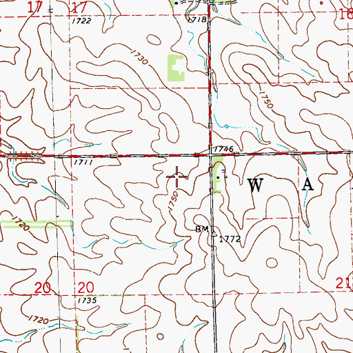 Topographic Map of Township of Ward, SD