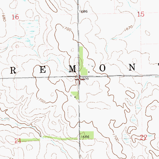 Topographic Map of Township of Fremont, SD