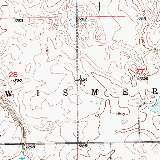 Topographic Map of Township of Wismer, SD