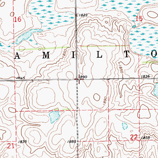 Topographic Map of Township of Hamilton, SD