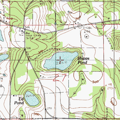Topographic Map of Shipps Pond, AL