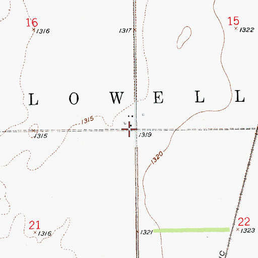 Topographic Map of Township of Lowell, SD